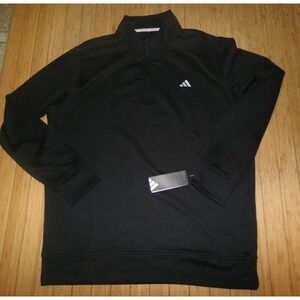 Adidas Mens SZ XL 1/4 ZIP ATHLETIC JACKET~BLACK~NWT